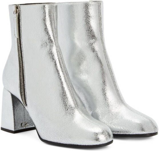 Giuseppe Zanotti Sveva 80mm leather ankle boots Silver