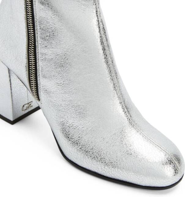 Giuseppe Zanotti Sveva 80mm leather ankle boots Silver