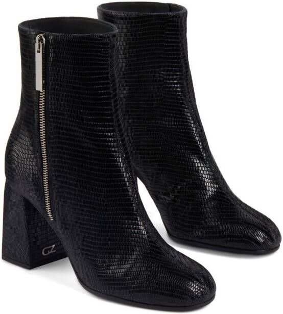 Giuseppe Zanotti Sveva lizardskin-effect ankle boots Black