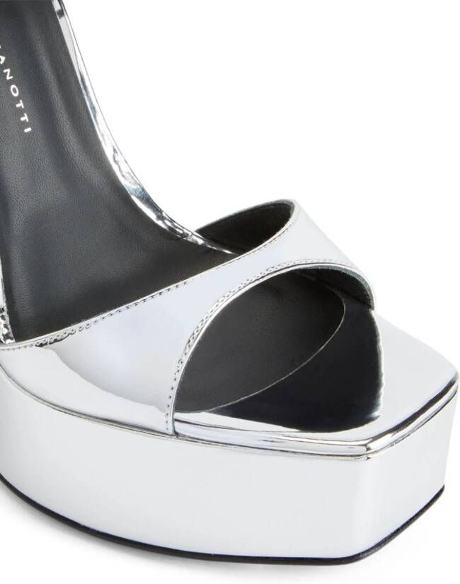Giuseppe Zanotti Sylvy 145mm leather sandals Silver