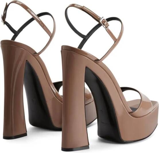 Giuseppe Zanotti Sylvy 145mm patent leather sandals Neutrals