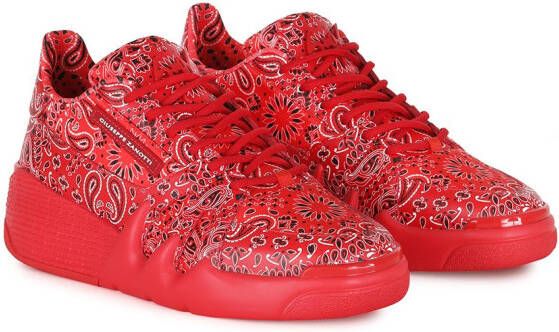 Giuseppe Zanotti Talon bandana-print sneakers Red