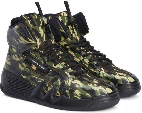 Giuseppe Zanotti Talon camouflage high-top sneakers Green