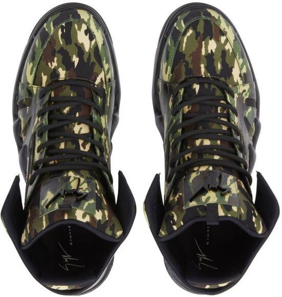 Giuseppe Zanotti Talon camouflage high-top sneakers Green