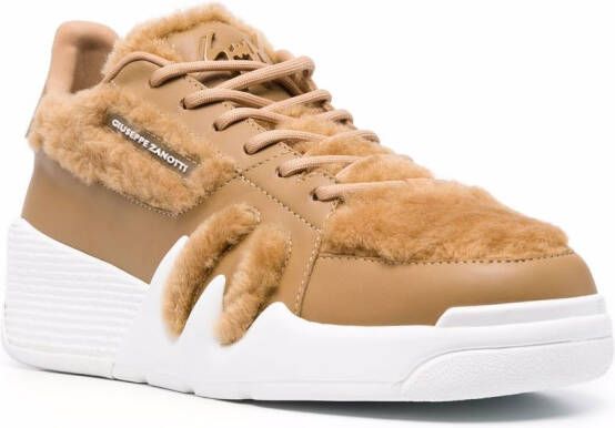 Giuseppe Zanotti Talon faux-fur embellished sneakers Neutrals