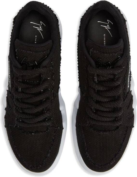 Giuseppe Zanotti Talon frayed-edge sneakers Black