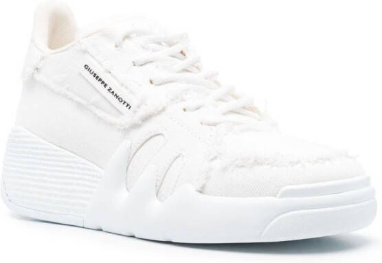 Giuseppe Zanotti Talon frayed-trim sneakers White