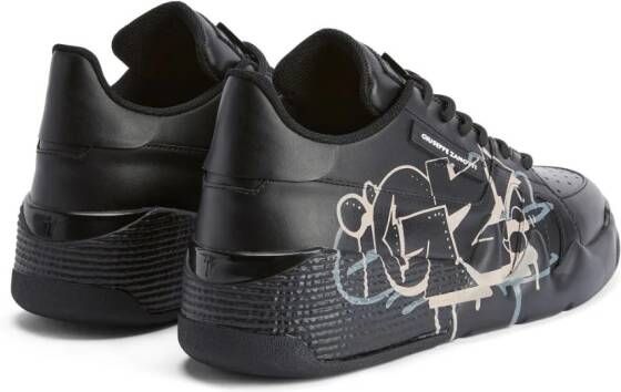 Giuseppe Zanotti Talon graffiti-printed sneakers Black
