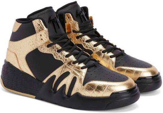Giuseppe Zanotti Talon high-top leather sneakers Gold