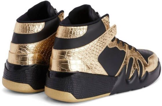 Giuseppe Zanotti Talon high-top leather sneakers Gold