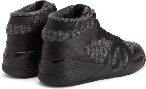 Giuseppe Zanotti Talon knitted-panels sneakers Black
