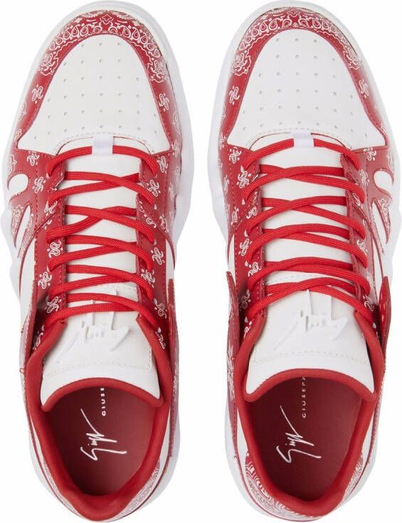 Giuseppe Zanotti Talon low-top bandana-print sneakers Red