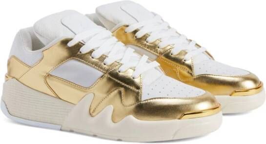 Giuseppe Zanotti Talon metallic low-top sneakers Gold