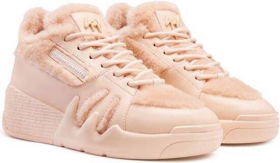 Giuseppe Zanotti Talon shearling-lined mid-top sneakers Pink
