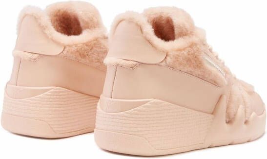 Giuseppe Zanotti Talon shearling-lined mid-top sneakers Pink