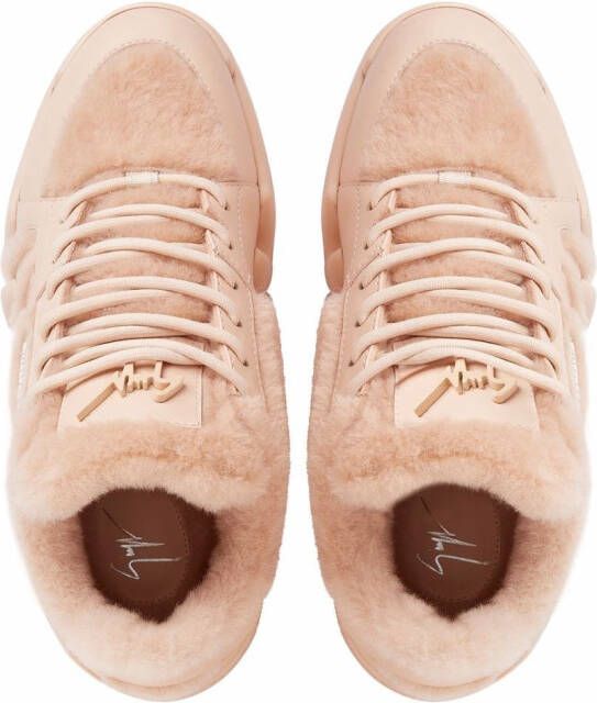 Giuseppe Zanotti Talon shearling-lined mid-top sneakers Pink