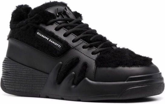 Giuseppe Zanotti Talon shearling-trim high-top sneakers Black