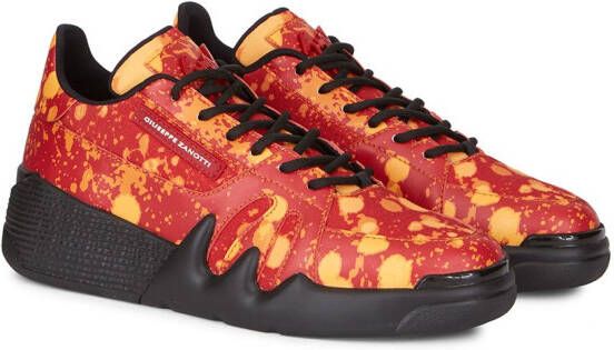 Giuseppe Zanotti Talon tie-dye leather sneakers Red
