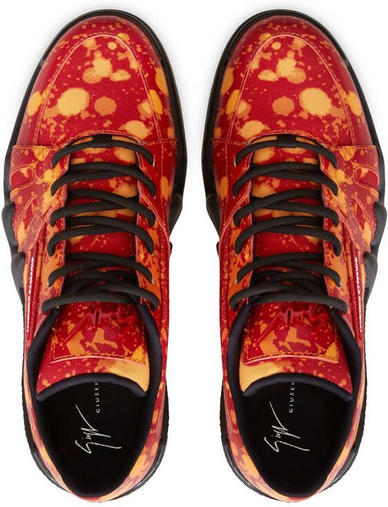 Giuseppe Zanotti Talon tie-dye leather sneakers Red
