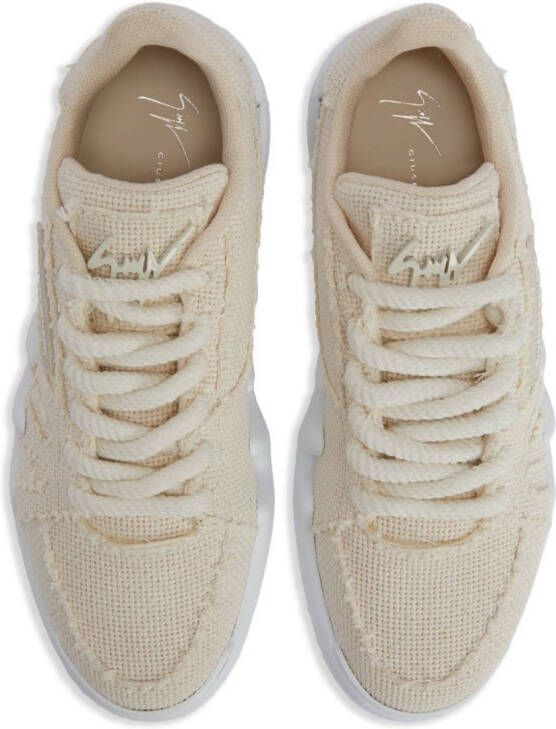 Giuseppe Zanotti Talon woven-effect sneakers Neutrals