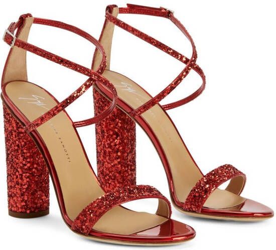 Giuseppe Zanotti Tara glitter sandals Red