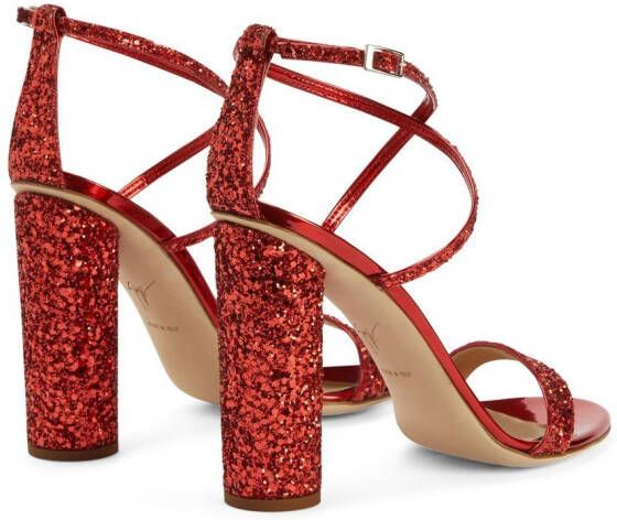 Giuseppe Zanotti Tara glitter sandals Red