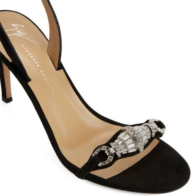 Giuseppe Zanotti Thais crystal-embellished suede sandals Black