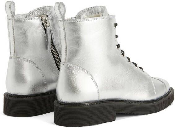 Giuseppe Zanotti Thora lace-up cargo boots Silver