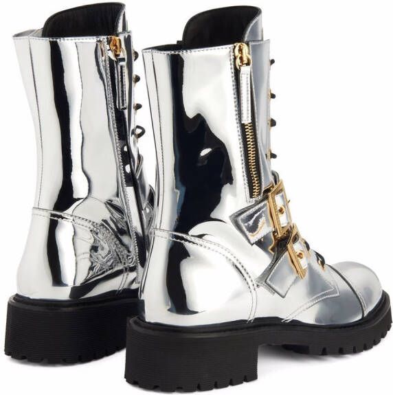 Giuseppe Zanotti Tifa metallic calf-length boots Silver