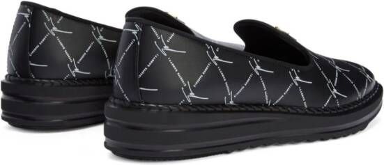 Giuseppe Zanotti Tim logo-lettering loafers Black