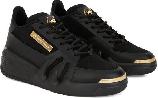 Giuseppe Zanotti tonal panelled perforated sneakers Black