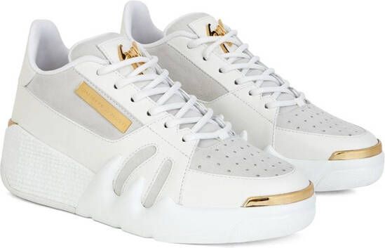 Giuseppe Zanotti tonal panelled perforated sneakers White