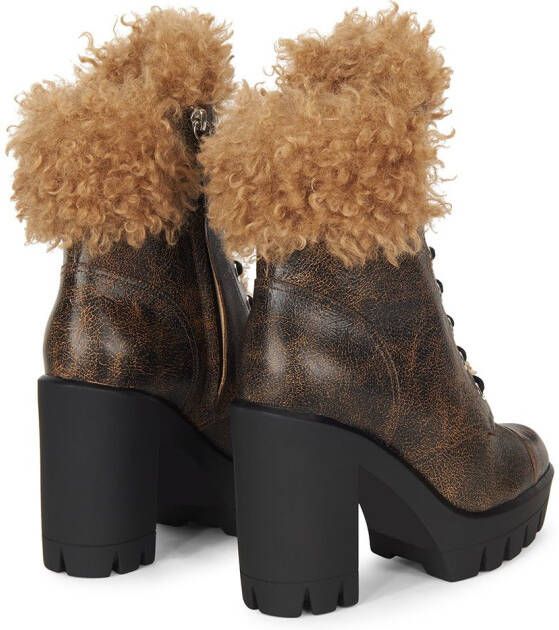 Giuseppe Zanotti Tonix Winter shearling-trim boots Brown