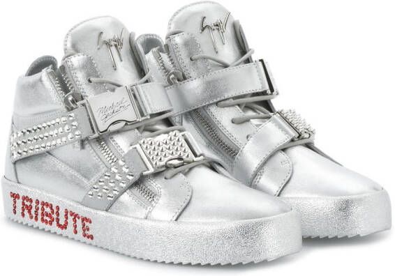 Giuseppe Zanotti Tribute high-top sneakers Silver