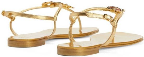 Giuseppe Zanotti Tropical Beach flat sandals Gold