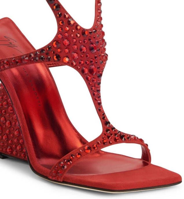 Giuseppe Zanotti Tutankamon 105mm crystal-embellished sandals Red