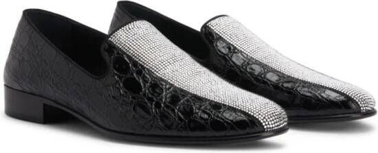 Giuseppe Zanotti Tuxedo Diamond leather loafers Black