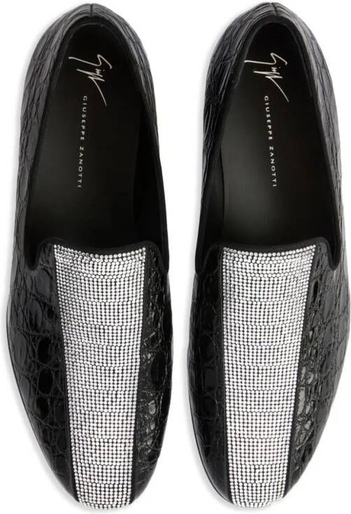 Giuseppe Zanotti Tuxedo Diamond leather loafers Black