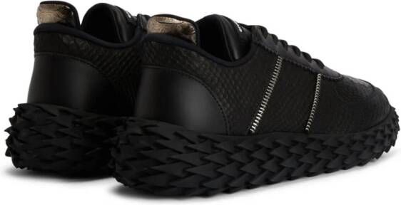 Giuseppe Zanotti Urchin crocodile-embossed panelled sneakers Black