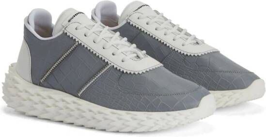 Giuseppe Zanotti Urchin crocodile-embossed panelled sneakers Grey
