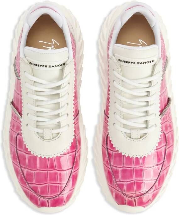 Giuseppe Zanotti Urchin crocodile-embossed sneakers Pink