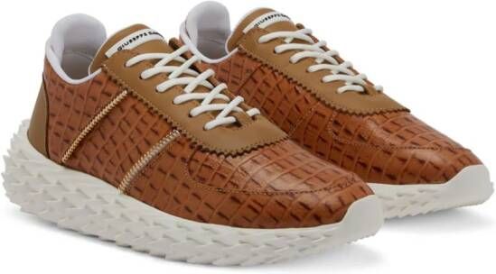 Giuseppe Zanotti Urchin crocodile-print leather sneakers Brown