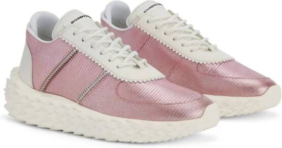 Giuseppe Zanotti Urchin lizard-effect sneakers Pink