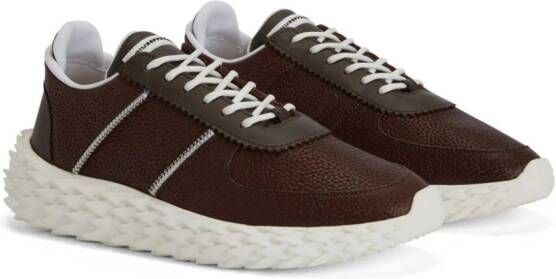 Giuseppe Zanotti Urchin panelled leather sneakers Brown