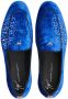 Giuseppe Zanotti velvet-effect rhinestone loafers Blue - Thumbnail 4