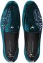 Giuseppe Zanotti velvet-effect rhinestone loafers Green - Thumbnail 4