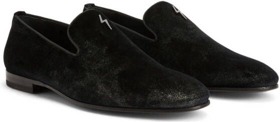 Giuseppe Zanotti velvet slip-on loafers Black