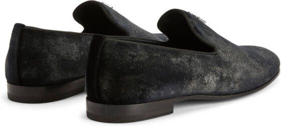 Giuseppe Zanotti velvet slip-on loafers Black