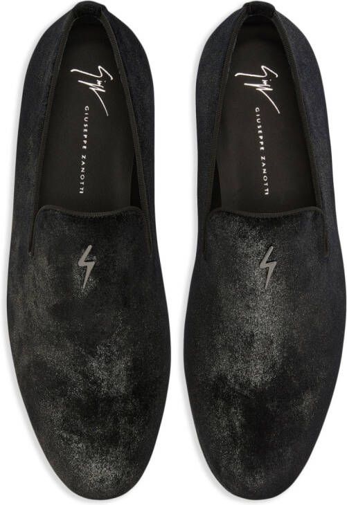 Giuseppe Zanotti velvet slip-on loafers Black