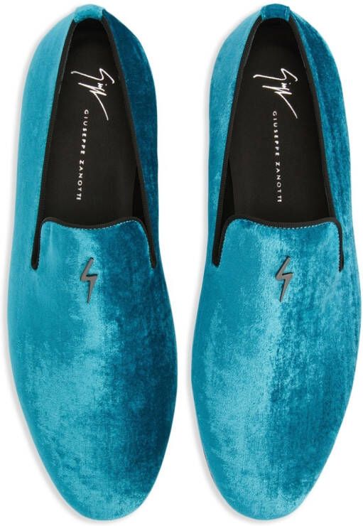 Giuseppe Zanotti velvet slip-on loafers Blue